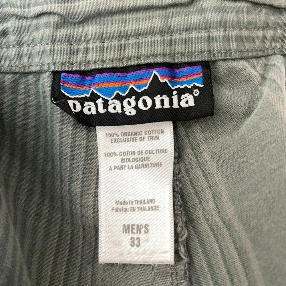 Patagonia Men's Size‎ 33 Cargo Pockets Organic Cotton Outdoor Y2K 90's Green Vtg
